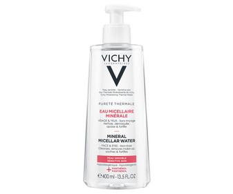 Agua micelar con Panthenol, para cara y ojos, especial pieles sensibles VICHY 400 ml. Agua micelar con Panthenol, para cara y ojos, especial pieles sensibles VICHY 400 ml.