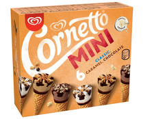 Mini conos clásicos (2), caramelo (2) y chocolate (2) CORNETTO de Frigo 6 x 60 ml.