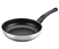 Sartén 24cm. de acero inoxidable con interior antiadherente doble capa, apta para inducción.