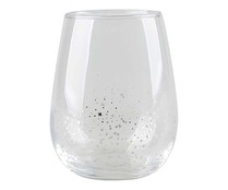 Vaso de vidrio con estrellas plateadas, 0,48 litros de capacidad, ACTUEL.