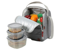 Bolsa portaalimentos con 3 recipientes de plástico, ACTUEL.