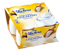 Yogur natural azucarado, de textura cremosa LA LECHERA 4 x 125 g.
