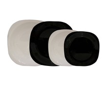 Vajilla completa 19 piezas color negro y blanco fabricados en vidrio Opal LUMINARC.