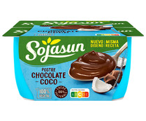 Especialidad de coco con chocolate con cacao 100% sostenible SOJASUN 4 x 100 g.