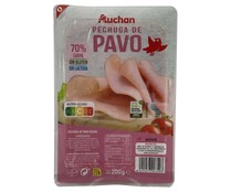 Pechuga cocida de pavo, sin gluten y sin lactosa y cortadas en lonchas PRODUCTO ALCAMPO 200 g.