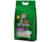 Pienso para gatos esterilizados adultos a base de pollo ULTIMA AFFINITY bolsa 3 kg.