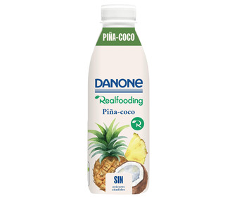Yogur líquido para beber con piña y coco y sin azúcares añadidos DANONE Realfooding 541 ml. Yogur líquido para beber con piña y coco y sin azúcares añadidos DANONE Realfooding 541 ml.
