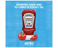 Ketchup bocabajo con 50% menos de azúcares HEINZ bote de 550 g.