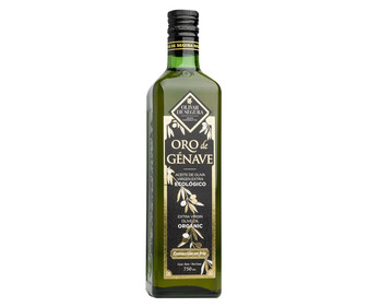 Aceite de oliva virgen extra ecológico ORO DE GÉNAVE botella 750 ml. Aceite de oliva virgen extra ecológico ORO DE GÉNAVE botella 750 ml.
