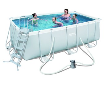 Piscina tubular rectangular Power Steel, depuradora de cartucho capacidad 2006l/h, medidas 412x201x122 cm, capacidad 8124l. BESTWAY. Piscina tubular rectangular Power Steel, depuradora de cartucho capacidad 2006l/h, medidas 412x201x122 cm, capacidad 8124l. BESTWAY.