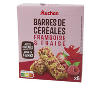 Cereales en barrita con trozos de frutas rojas PRODUCTO ALCAMPO CROUSTY 6 uds. x 21 g.