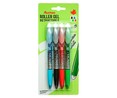 Pack de 4 bolígrafos borrables tinta gel color negro, azul, verde y rojo, PRODUCTO ALCAMPO.