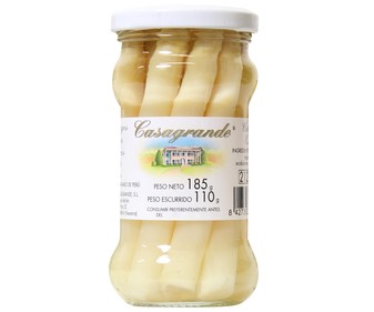 Espárragos blancos 6/9 piezas CASAGRANDE frasco de 110 g. Espárragos blancos 6/9 piezas CASAGRANDE frasco de 110 g.