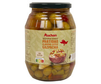 Aceitunas verdes partidas aliñadas estilo gazpacha PRODUCTO ALCAMPO 550 g.
