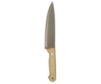 Cuchillo de chef con hoja de acero inoxidable de 20cm. y mango de madera, ACTUEL.