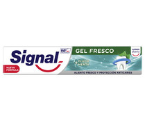 Pasta de dientes en gel, con flúor y menta, con acción anticaries y aliento fresco SIGNAL Gel fresco 75 ml.