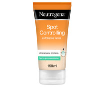 Gel exfoliante facial, para granos persistentes NEUTROGENA Spot controlling 150 ml.