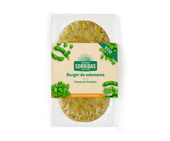 Burguer de edamame ecológico SORRIBAS 2 x 80 g. Burguer de edamame ecológico SORRIBAS 2 x 80 g.