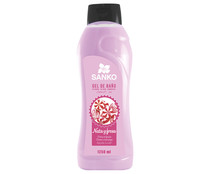 Gel para ducha o baño con perfume de nata y fresa, para todo tipo de pieles SANKO 1250 ml.