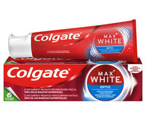 Pasta de dientes con flúor y acción blanqueante instantánea COLGATE Max white optic 75 ml.