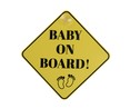 Cartel con ventosa de bebé a bordo, ALCAMPO BABY.