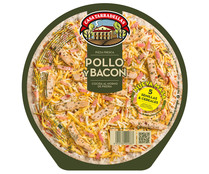 Pizza fresca de pollo y bacon, cocida al horno de piedra CASA TARRADELLAS 410 g.