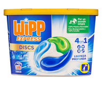Detergente en cápsulas para lavadora 4 en 1 Disc WIPP EXPRESS 18 uds.