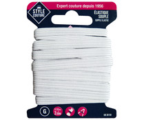 Cinta elástica flexible color blanco para costura, 6,5mm x 3,5 metros, STYLE. Cinta elástica flexible color blanco para costura, 6,5mm x 3,5 metros, STYLE.