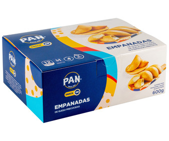 Empanadas precocidas y congeladas rellenas de queso fresco PAN Snack on 600 g. Empanadas precocidas y congeladas rellenas de queso fresco PAN Snack on 600 g.