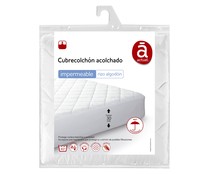 Cubrecolchón tejido rizo impermeable para cama de 105cm., ACTUEL.