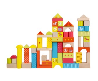 Caja con 75 piezas de madera para apilar, ONE TWO FUN ALCAMPO. Caja con 75 piezas de madera para apilar, ONE TWO FUN ALCAMPO.