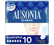 Compresas higiénicas de noche con alas AUSONIA Clásica noche 10 uds.