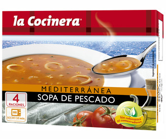 Sopa de pescado mediterránea LA COCINERA 500 g. Sopa de pescado mediterránea LA COCINERA 500 g.