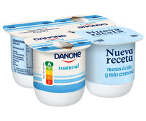 Yogur natural elaborado con leche y fermentos naturales DANONE 4 x 120 g.