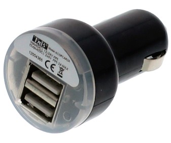 Cargador coche 1A 2USB Cargador coche 1A 2USB