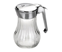 Dispensador de miel de vidrio con asa y tapa metálica, IBILI.
