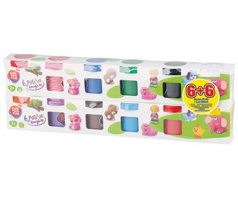 Conjunto de 12 botes de pasta moldear de colores, ONE TWO FUN ALCAMPO. Conjunto de 12 botes de pasta moldear de colores, ONE TWO FUN ALCAMPO.