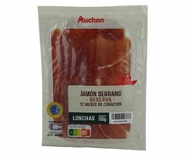 Jamón serrano reserva (curación mínima de 12 meses) cortado en lonchas PRODUCTO ALCAMPO 100 g.