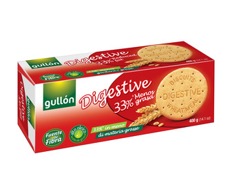 Galletas integral Digestive con contenido reducido en grasa (33% menos) GULLÓN 400 g. Galletas integral Digestive con contenido reducido en grasa (33% menos) GULLÓN 400 g.