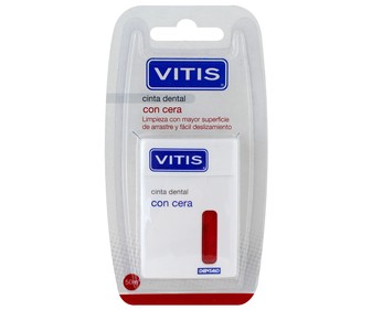 Seda dental para una mayor limpieza con mayor superficie de arrastre con cera VITIS 50 metros Seda dental para una mayor limpieza con mayor superficie de arrastre con cera VITIS 50 metros