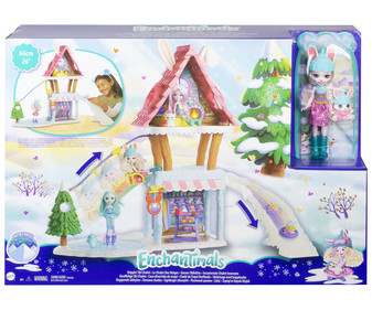 Escenario de juego Chalet en la nieve, Casa divertida de esquí con muñeca incluida, ENCHANTIMALS. Escenario de juego Chalet en la nieve, Casa divertida de esquí con muñeca incluida, ENCHANTIMALS.
