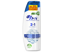 Champú anticaspa con acondicionador, para todo tipo de cabellos H&S Classic 2 en 1 380 ml.