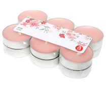 Set 12 tealights perfumadas, aroma rosas, ACTUEL.