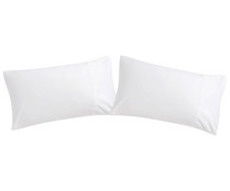Pack de 2 fundas de almohada 100% algodón, color blanco, 120x60cm. PISPAS.