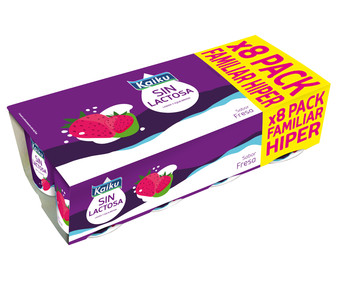 Yogur con sabor a fresa KAIKU Sin lactosa 8 x 125 g. Yogur con sabor a fresa KAIKU Sin lactosa 8 x 125 g.