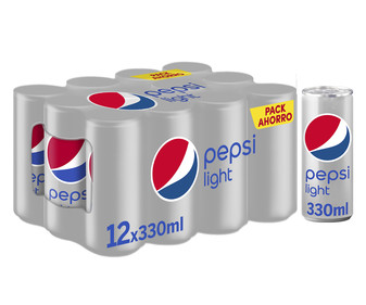 Refresco de cola PEPSI LIGHT pack 12 latas de 33 cl. Refresco de cola PEPSI LIGHT pack 12 latas de 33 cl.