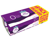 Yogur natural sin lactosa, sin azúcares añadidos y con 0% materia grasa KAIKU 0% 8 x 125 g.