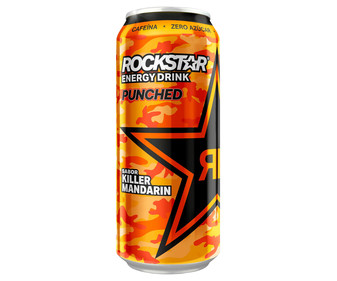 Bebida energética sabor a mandarina ROCKSTAR lata de 500 ml. Bebida energética sabor a mandarina ROCKSTAR lata de 500 ml.
