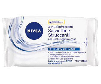 Toallitas desmaquilladoras refrescantes, para pieles normales a mixtas NIVEA 7 uds. Toallitas desmaquilladoras refrescantes, para pieles normales a mixtas NIVEA 7 uds.
