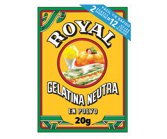 Gelatina en polvo neutra ROYAL 20 g. Gelatina en polvo neutra ROYAL 20 g.